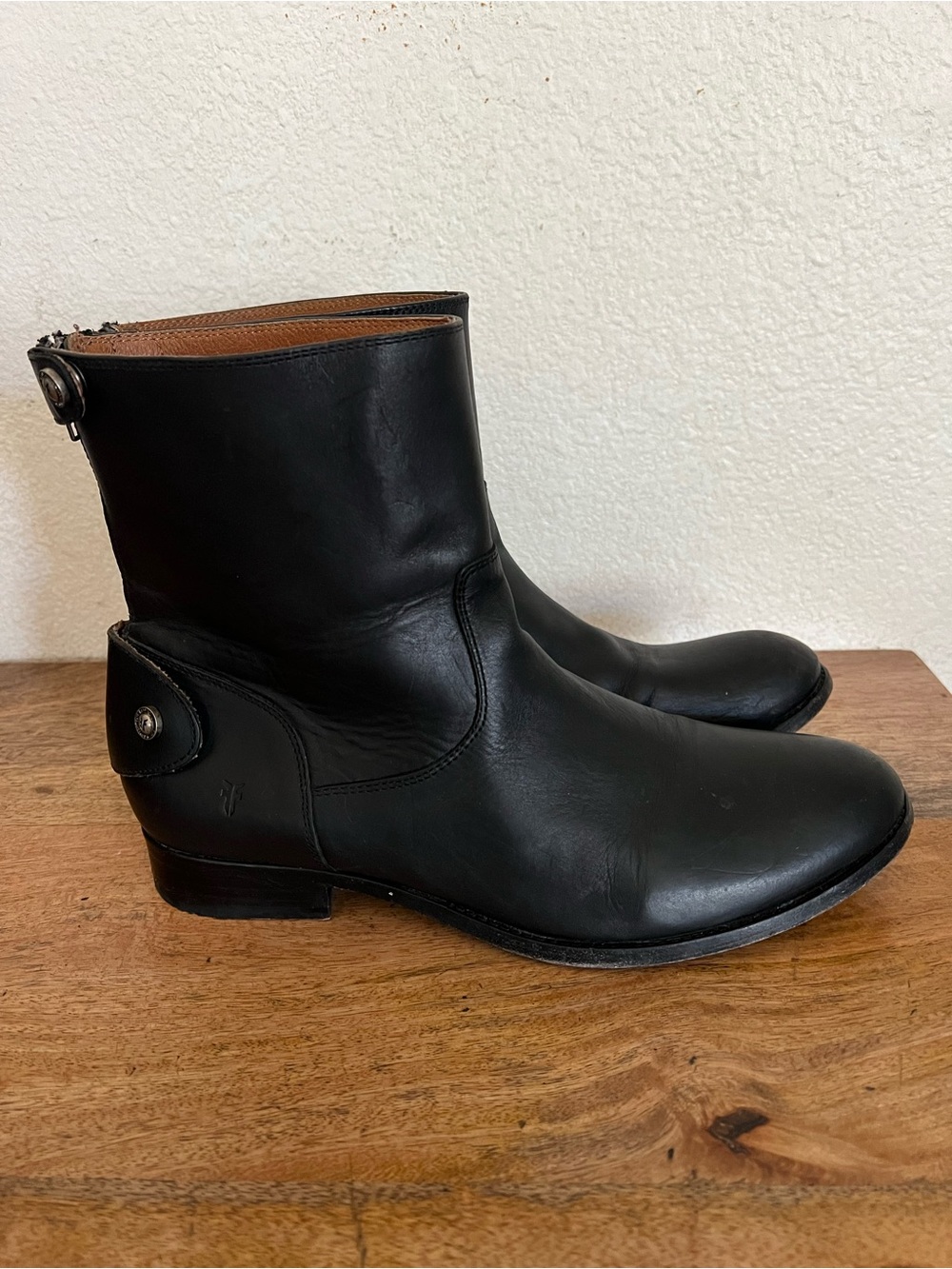 Frye Black Leather Moto Boots Size 11 M